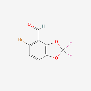5-Bromo-2,2-difluorobenzo[d][1,3]dioxole-4-carbaldehyde chemical structure (CAS 2631058-90-5)