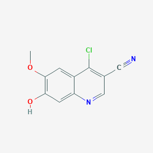 4-Chloro-7-hydroxy-6-methoxyquinoline-3-carbonitrile chemical structure (CAS 263149-10-6)