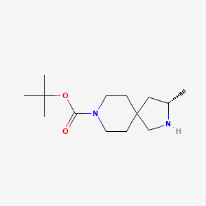 tert-Butyl (S)-3-methyl-2,8-diazaspiro[4.5]decane-8-carboxylate chemical structure (CAS 2632308-99-5)
