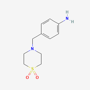 4-(4-Aminobenzyl)thiomorpholine 1,1-dioxide chemical structure (CAS 263339-24-8)