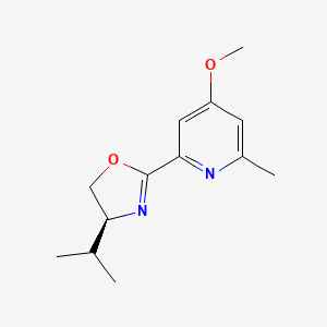 (S)-4-Isopropyl-2-(4-methoxy-6-methylpyridin-2-yl)-4,5-dihydrooxazole chemical structure (CAS 2634687-56-0)