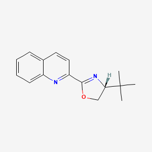 (R)-4-(tert-Butyl)-2-(quinolin-2-yl)-4,5-dihydrooxazole chemical structure (CAS 2634687-57-1)
