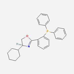 (S)-4-Cyclohexyl-2-(2-(diphenylphosphanyl)phenyl)-4,5-dihydrooxazole chemical structure (CAS 2634687-58-2)