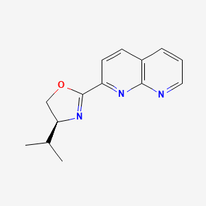 (S)-4-Isopropyl-2-(1,8-naphthyridin-2-yl)-4,5-dihydrooxazole chemical structure (CAS 2634687-62-8)