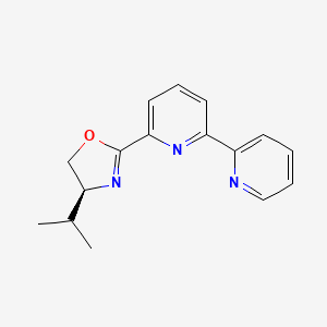 (S)-2-([2,2'-Bipyridin]-6-yl)-4-isopropyl-4,5-dihydrooxazole chemical structure (CAS 2634687-65-1)