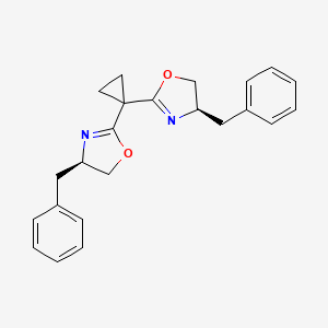 (4R,4'R)-2,2'-(Cyclopropane-1,1-diyl)bis(4-benzyl-4,5-dihydrooxazole) chemical structure (CAS 2634687-72-0)