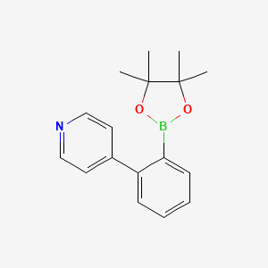 4-(2-(4,4,5,5-Tetramethyl-1,3,2-dioxaborolan-2-yl)phenyl)pyridine chemical structure (CAS 2634712-11-9)