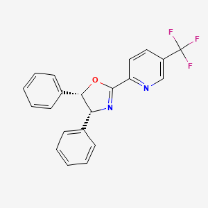 (4R,5S)-4,5-Diphenyl-2-(5-(trifluoromethyl)pyridin-2-yl)-4,5-dihydrooxazole chemical structure (CAS 2635322-22-2)