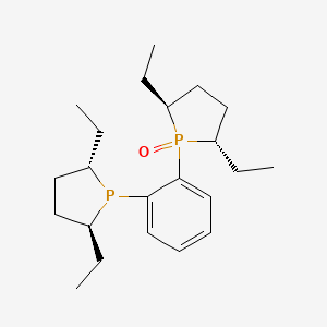 (2S,5S)-1-(2-((2S,5S)-2,5-Diethylphospholan-1-yl)phenyl)-2,5-diethylphospholane 1-oxide chemical structure (CAS 2635339-89-6)