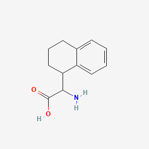 2-Amino-2-(1,2,3,4-tetrahydronaphthalen-1-yl)acetic acid chemical structure (CAS 26368-32-1)