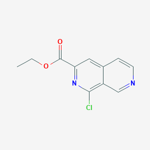 Ethyl 1-chloro-2,7-naphthyridine-3-carboxylate chemical structure (CAS 263881-19-2)