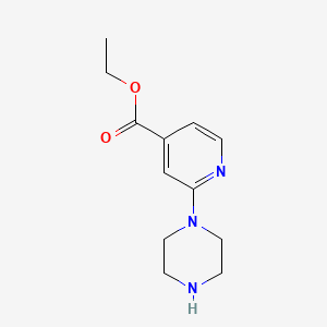 Ethyl 2-(piperazin-1-yl)isonicotinate chemical structure (CAS 2639451-59-3)