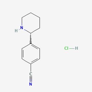 (R)-4-(Piperidin-2-yl)benzonitrile hydrochloride chemical structure (CAS 2639622-96-9)