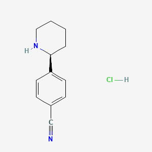(S)-4-(Piperidin-2-yl)benzonitrile hydrochloride chemical structure (CAS 2639624-17-0)