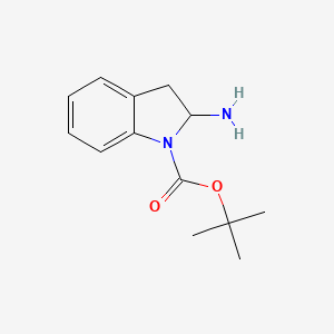 tert-Butyl 2-aminoindoline-1-carboxylate chemical structure (CAS 2639625-80-0)