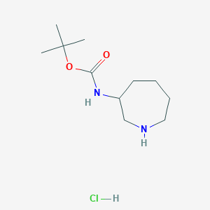 tert-Butyl azepan-3-ylcarbamate hydrochloride chemical structure (CAS 2639627-15-7)