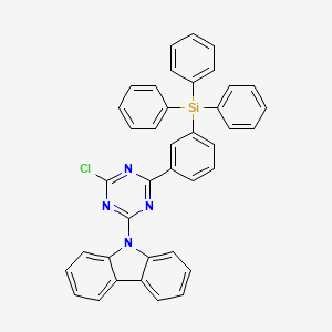 9-(4-Chloro-6-(3-(triphenylsilyl)phenyl)-1,3,5-triazin-2-yl)-9H-carbazole chemical structure (CAS 2639662-47-6)