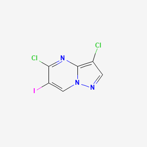 3,5-Dichloro-6-iodopyrazolo[1,5-a]pyrimidine chemical structure (CAS 2640353-16-6)