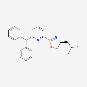 (S)-2-(6-Benzhydrylpyridin-2-yl)-4-isobutyl-4,5-dihydrooxazole chemical structure (CAS 2640520-00-7)