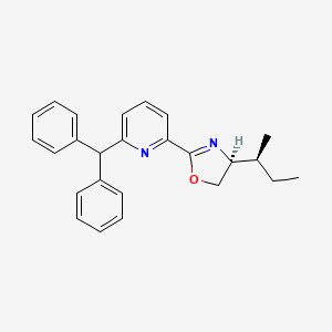 (S)-2-(6-Benzhydrylpyridin-2-yl)-4-((S)-sec-butyl)-4,5-dihydrooxazole chemical structure (CAS 2640520-01-8)