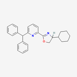 (S)-2-(6-Benzhydrylpyridin-2-yl)-4-cyclohexyl-4,5-dihydrooxazole chemical structure (CAS 2640520-02-9)