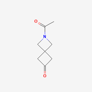 2-Acetyl-2-azaspiro[3.3]heptan-6-one chemical structure (CAS 2641314-23-8)