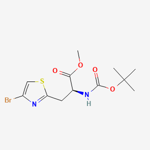 Methyl (S)-3-(4-bromothiazol-2-yl)-2-((tert-butoxycarbonyl)amino)propanoate chemical structure (CAS 2641451-73-0)