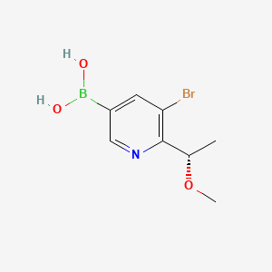 (S)-(5-Bromo-6-(1-methoxyethyl)pyridin-3-yl)boronic acid chemical structure (CAS 2641451-77-4)