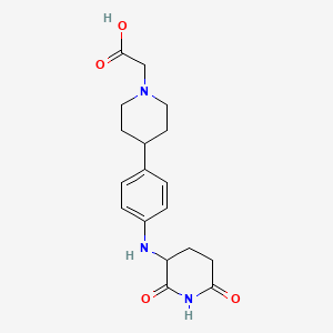 2-(4-(4-((2,6-Dioxopiperidin-3-yl)amino)phenyl)piperidin-1-yl)acetic acid chemical structure (CAS 2641512-31-2)