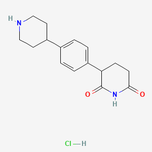 3-(4-(Piperidin-4-yl)phenyl)piperidine-2,6-dione hydrochloride chemical structure (CAS 2641512-74-3)