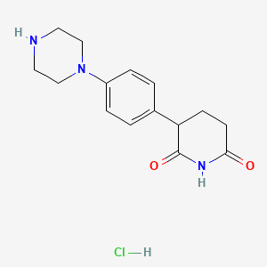 3-(4-(Piperazin-1-yl)phenyl)piperidine-2,6-dione hydrochloride chemical structure (CAS 2641512-77-6)