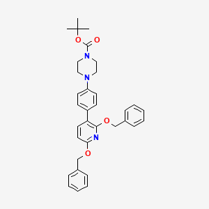 tert-Butyl 4-(4-(2,6-bis(benzyloxy)pyridin-3-yl)phenyl)piperazine-1-carboxylate chemical structure (CAS 2641512-78-7)