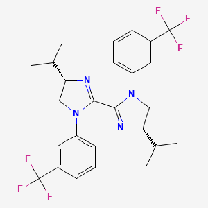 (4S,4'S)-4,4'-Diisopropyl-1,1'-bis(3-(trifluoromethyl)phenyl)-4,4',5,5'-tetrahydro-1H,1'H-2,2'-biimidazole chemical structure (CAS 2641594-79-6)