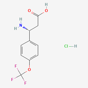 (R)-3-Amino-3-(4-(trifluoromethoxy)phenyl)propanoic acid hydrochloride chemical structure (CAS 2641915-26-4)