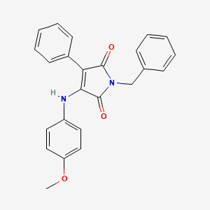 1-Benzyl-3-((4-methoxyphenyl)amino)-4-phenyl-1H-pyrrole-2,5-dione chemical structure (CAS 264206-85-1)