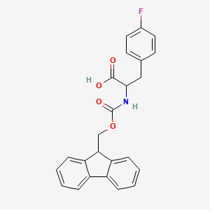 2-((((9H-Fluoren-9-yl)methoxy)carbonyl)amino)-3-(4-fluorophenyl)propanoic acid chemical structure (CAS 264276-42-8)