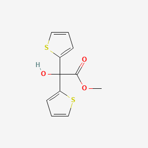 Methyl 2-hydroxy-2,2-di(thiophen-2-yl)acetate chemical structure (CAS 26447-85-8)