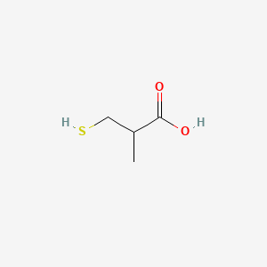 3-Mercapto-2-methylpropanoic acid chemical structure (CAS 26473-47-2)