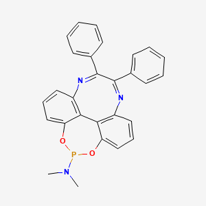 (R)-N,N-Dimethyl-6,7-diphenyl-1,12-(epoxyphosphanooxy)dibenzo[e,g][1,4]diazocin-14-amine chemical structure (CAS 2648055-09-6)