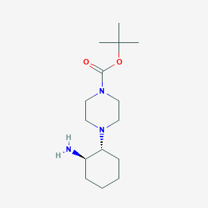 tert-Butyl 4-(trans-2-aminocyclohexyl)piperazine-1-carboxylate chemical structure (CAS 2648684-10-8)