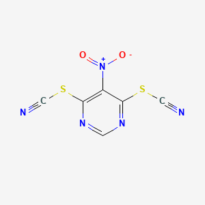 5-Nitro-4,6-dithiocyanatopyrimidine chemical structure (CAS 2648990-21-8)