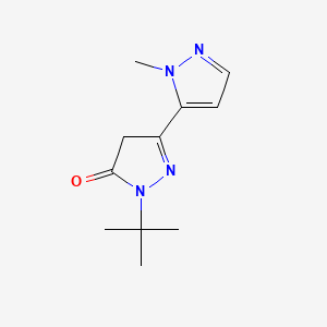 1'-(tert-Butyl)-2-methyl-1',4'-dihydro-2H,5'H-[3,3'-bipyrazol]-5'-one chemical structure (CAS 2649033-88-3)