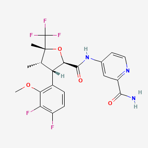4-((2R,3S,4S,5R)-3-(3,4-Difluoro-2-methoxyphenyl)-4,5-dimethyl-5-(trifluoromethyl)tetrahydrofuran-2-carboxamido)picolinamide chemical structure (CAS 2649467-58-1)