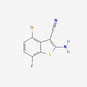 2-Amino-4-bromo-7-fluorobenzo[b]thiophene-3-carbonitrile chemical structure (CAS 2649788-78-1)