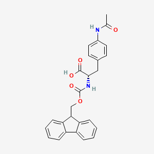 (S)-2-((((9H-Fluoren-9-yl)methoxy)carbonyl)amino)-3-(4-acetamidophenyl)propanoic acid chemical structure (CAS 265321-34-4)