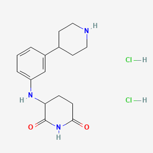 3-((3-(Piperidin-4-yl)phenyl)amino)piperidine-2,6-dione dihydrochloride chemical structure (CAS 2654821-92-6)