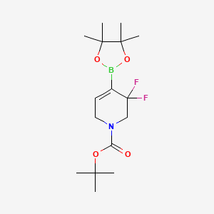 tert-Butyl 5,5-difluoro-4-(4,4,5,5-tetramethyl-1,3,2-dioxaborolan-2-yl)-5,6-dihydropyridine-1(2H)-carboxylate chemical structure (CAS 2654826-84-1)
