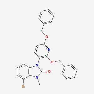 1-(2,6-Bis(benzyloxy)pyridin-3-yl)-4-bromo-3-methyl-1,3-dihydro-2H-benzo[d]imidazol-2-one chemical structure (CAS 2655646-56-1)