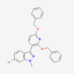 3-(2,6-Bis(benzyloxy)pyridin-3-yl)-6-bromo-1-methyl-1H-indazole chemical structure (CAS 2655649-48-0)