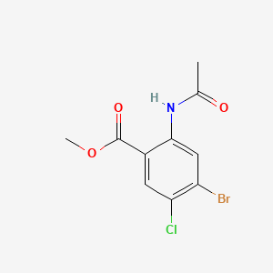 Methyl 2-acetamido-4-bromo-5-chlorobenzoate chemical structure (CAS 2655726-96-6)
